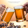 Miniatyrbild 4 av 5: Utsökta ölglas i glas, robust högkvalitativt glas med handtag, 650 ml tunga ölglas, klassisk och elegant design för restauranger och hem, Does