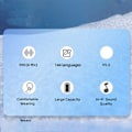 Miniatyrbillede 7 af 8: Sprog Oversætter Earbuds Bluetooth 5.3 Understøtter 144 Sprog Trådløs Oversætter Earphone med Transparent Etui Sort