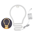 Miniatyrbild 2 av 8: Glödlampa formad neonljus LED-skylt för väggdekor fest jul bröllop USB/batteridriven varm färg