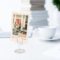 Miniatyrbillede 1 af 8: 20 stk. tråd bord billede fotoholder guldbelagt overflade genanvendelig bordkortholder til bryllup jubilæumsfest sølv