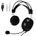 Pikkukuva 2 / 8: Peliheadset, langallinen, mukava, monitoiminen, monivärinen RGB-kuuloke, jossa kaikille suunnille suunnattu mikrofoni, musta
