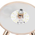 Miniatyrbillede 5 af 8: Fjerlampe med USB-genopladelig strudsefjer, skrivebordslampe med guldtreben til soveværelse, 40 stk. kunstig fjer, lyserød