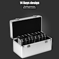 Miniatyrbilde 7 av 8: Harddisk-oppbevaringsboks 14 rom Dobbel beskyttelse Sikkerhetslåsdesign Harddiskveske for 2,5 tommers 3,5 tommers harddisk