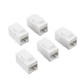 Miniatyrbillede 1 af 2: 5 stk. Cat5 RJ45 Kobling Hun Adapter til Keystone Panel Hvid