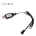 Miniatyrbillede 1 af 5: 6.4v/7.4v Oplader Li-ion Batteri Sm-3p Rc Legetøj Fjernbetjening Legetøj Sm3p Bærbar Usb Oplader-yvan