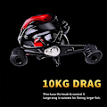 Pikkukuva 3 / 4: 1x Baitcasting-kalastuskelan 3+1 BB Kevyt pyörä 10kg Max Drag Casting Reel