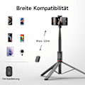 Miniatyrbild 3 av 5: Selfiepinne Bluetooth selfiepinne stativhuvud Bluetooth fjärrkontroll portabel kompakt