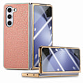 Miniatyrbillede 1 af 5: Z Fold 5 Etui, Pu Læder & Plating Pc Bumper Stødsikkert Etui Kompatibel Med Samsung Galaxy Z Fold 5 Med Skærmbeskytter
