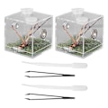 Miniatyrbilde 4 av 4: Sneglet terrarium Slange terrarium Tank Edderkopp matingboks Reptil matingboks Edderkopp avlsboks