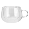 Miniatyrbillede 2 af 5: Dobbeltlags Glas Kaffe Kops med Håndtag - 150ml Transparent Kop til Hjemmet og Køkkenet, Fødselsdagsgave