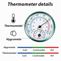 Miniatyrbillede 3 af 4: Indendørs og udendørs termometer 2 i 1 temperaturfugtighedsmåler analog hygrometer til indendørs og udendørs.