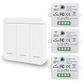 Pikkukuva 1 / 5: Mini Langaton WiFi-kytkin RF-kaukosäädin 2500W 10A 3 Vastaanotinta ja 1 Langaton Seinäkytkin Älykäs Ohjaus Sovelluksen Kautta