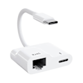 Miniatyrbild 1 av 5: USB-C till Ethernet-adapter, USB Typ-C till RJ45 Gigabit Ethernet LAN-adapter med PD 60W laddare, för
