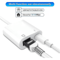 Miniatyrbilde 3 av 5: Lightning til Ethernet-adapter, kompatibel 2-i-1 Ethernet LAN-nettverksadapter med ladepunkt (hs)