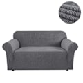 Miniatyrbilde 2 av 5: Stretch Sofa Trekk Møbelbeskytter Settee Kåpe Myk Med Elastisk Bunn Sjekker Fleece Universal Ensfarget Sofa Trekk