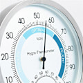 Miniatyrbillede 3 af 5: Rustfrit stål rumtermometer og hygrometer analog - Præcis måling - Ø 13cm