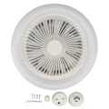 Pikkukuva 1 / 5: 9,8 tuuman LED-kattotuuletinvalo Hiljainen 3-vaihteinen kattotuuletin E27-lampulla olohuoneeseen 86265V Valkoinen