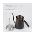 Miniatyrbillede 2 af 5: 550ml Rustfrit Stål Kaffe Drypkedel Med Termometer Svanehals Hæld Over Kaffe Tekande Kaffe
