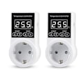 Miniatyrbillede 1 af 5: 2 stk. Termostat Stikkontakt med Sensor, Digital Temperaturstyring Stikkontakt, Vandafvisende Temperatur S