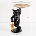 Miniatyrbilde 3 av 3: Håndlaget Bulldog Skrivebord Oppbevaring Nøkkelbrett - Harpiks Svart Hundestatue for Hjem og Veranda
