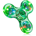Miniatyrbillede 1 af 5: Lys Fidget Spinner, Lys Fidget Finger Legetøj Hånd Spinner - Stressreduktion og Angstdæmpende Hånd Spinner til Børn Krystal-grøn