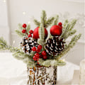 Miniatyrbilde 4 av 4: Julemini-bordtre med flokk - Liten dekorativ julebordtre