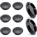 Miniatyrbillede 1 af 5: Sæt med 8 runde ventilationsgitter i rustfrit stål til køkkenmøbler rustfrit stål luftventil 53mm sort