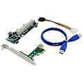 Pikkukuva 2 / 5: PCI-Express - PCI-sovitinkortti PCIe - Pci-paikka laajennuskortti 4-napaisella SATA-virtajohdon liittimellä PC:lle