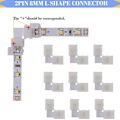 Miniatyrbillede 2 af 5: 2-polet LED-stikkontaktssæt, loddefri stik, 2-vejs DC-stiksplitter til 8 mm 2-polet 2835