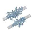 Miniatyrbilde 2 av 5: Bryllupsstrømpebåndsett Blonder Brudestrømpebånd Elastisk Blomsterstrømpebånd For Brud (2 stk, Blå)