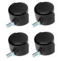 Miniatyrbillede 4 af 5: 4 stk. PU-hjul med bremse 1,5 tommer universalhjul til skab reol trolley sort