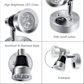 Miniatyrbillede 5 af 5: 12v LED RV Læselys, 3w RV Læselampe RV Spotlight Vægskål til RV Interiør