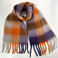 Miniatyrbilde 2 av 2: Vinterny scarf i regnbue-ruter, tykk og varm, flere farger å velge mellom 9
