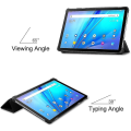 Miniatyrbilde 5 av 5: For Tcl Tab 10s 10,1 tommer, Tri-fold Slim Lettvekt Hard Shell Beskyttende Smart Cover For Tcl Tab 10s Tablet Cover Med Stativ - Svart