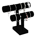 Miniatyrbillede 1 af 5: PIAO Fløjlssmykker Fløjl Armbåndsstativ Smykkeholder Urholder Armbåndskæder Stativ Bangles Display Bar T Bar 2 Ruller