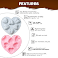 Miniatyrbillede 3 af 5: 3D Hjerte Silikonform Valentinsdag Chokoladeforme Diamant Hjerte Bageform