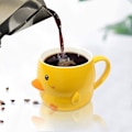 Miniatyrbillede 3 af 5: Teagas 14 Oz Sjov And Keramik Kaffeekop Til Kvinder Tekop Sød Gul Kopper Med Låg