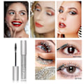 Miniatyrbillede 3 af 5: Glitter Mascara Diamond Glitter Mascara, 4D Glitter Vandtæt Øjenvippe Mascara til Kvinder, Langvarig Fortykkelse Forlængelse