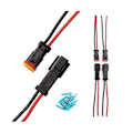 Miniatyrbillede 2 af 5: 6 Par Dt 2-Pins Pigtail Kit Han & Hun Connector Adapter Stikkontakt Ledningsnet Til Led Arbejdslys