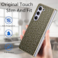 Miniatyrbillede 3 af 5: Z Fold 5 Etui, Pu Læder & Plating Pc Bumper Stødsikkert Etui Kompatibel Med Samsung Galaxy Z Fold 5 Med Skærmbeskytter