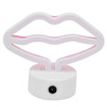 Miniatyrbillede 2 af 5: LED Neon Skilt i Læbeform med Stativ USB-drevet Neonlys Lampe til Babyværelse Fest