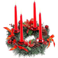 Miniatyrbild 1 av 3: Julkrans Ljusstake, Röd 30cm