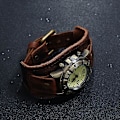 Miniatyrbild 3 av 5: Armbandsur för män kvinnor Läderarmband Klocka Retro Armband Manschett Hybrid Design Armbandsur Jul Födelsedagspresenter Unisex