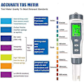 Miniatyrbillede 3 af 5: PH-Meter Tester, 3-i-1 Elektronisk Swimmingpool PH-Tester, TDS-Meter Temperatur, Vandkvalitetstester med LCD-Skærm og Læsepræcision, til Svømning
