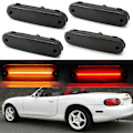 Miniatyrbild 3 av 4: 4x LED-sidomarkörljus Rökfärgad Lins Fram Bak Blinkerslampor Kompatibel Mazda MX-5 MX5 Miata 1990-2005