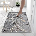 Miniatyrbillede 1 af 4: Antislip Bademåtte 40 X 60 Cm, Diatomit Badeværelsesmåtte, Superabsorberende Hurtigtørrende, Bademåtte Til Badeværelsesdøre, Stue, Vaskbar Bademåtte (grå Pur