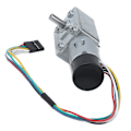 Miniatyrbilde 2 av 5: DC 24V JGY-370 Snekkegir Motor med Enkoder, Toakset 14mm Utgangsaksel