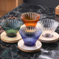 Miniatyrbilde 3 av 4: V60 Glass Kaffedripper Kaffeserversett Kaffe Trakt Dripper Varmebestandig Kaffe Kanne Hell Over