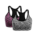 Miniatyrbilde 1 av 4: 2 stk. Sports-BH for kvinner, Push Up Sports-BH med justerbare stropper og uttakbare puter Yoga-BH for løping, jogging og fitness