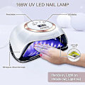 Pikkukuva 2 / 5: 168w UV LED -geelilakka-lamppu geelilakka-kuivaaja 4 ajastimen asetusta automaattinen anturi--(niubi)